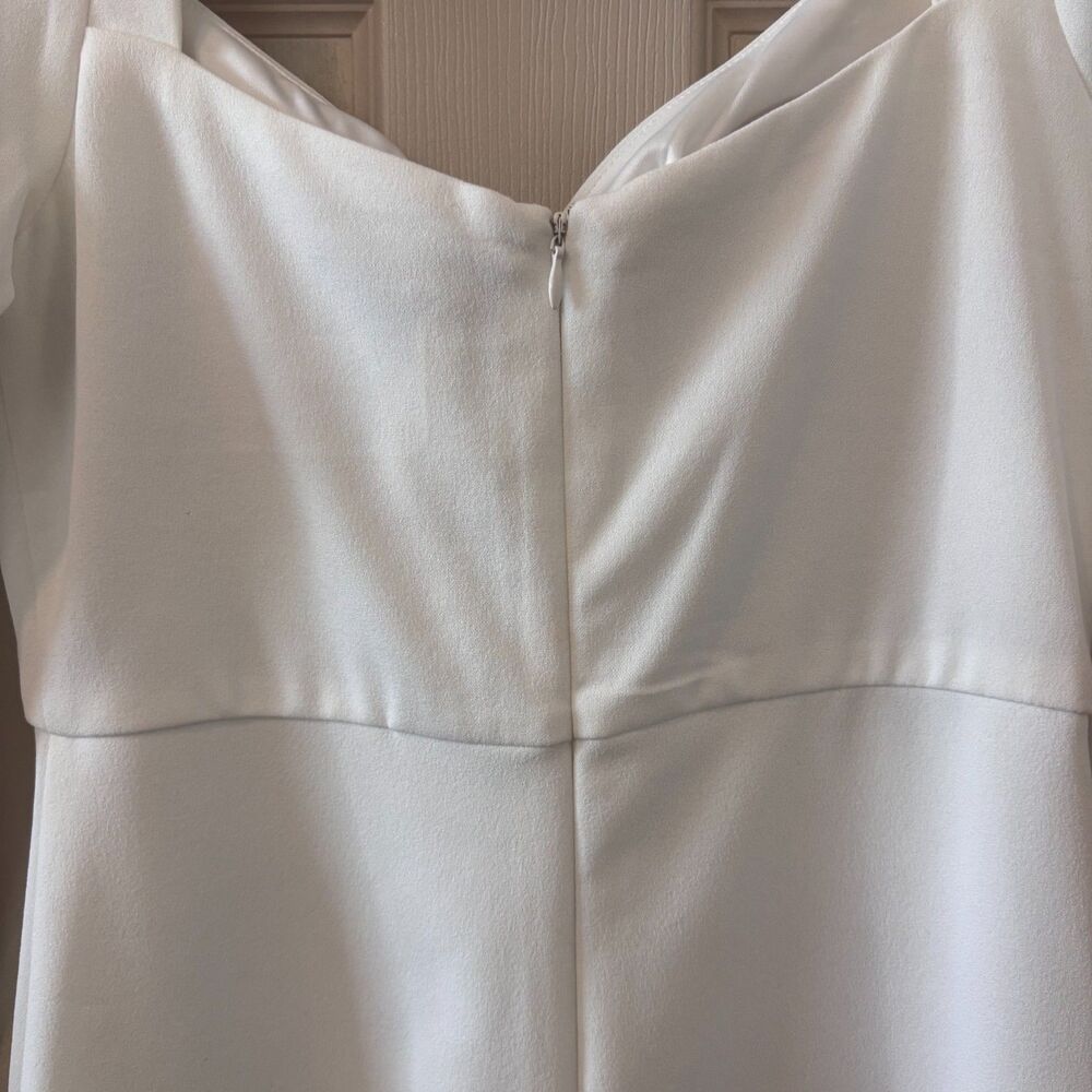 Guess White Long Sleeve Mini Dress Ring Detail Size 8 - Picture 7 of 8